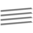 vidaXL Vegghyller 4 stk gr? 115x9x3 cm
