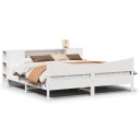  Sengeramme med madrass hvit 200x200 cm heltre furu 8721158620750