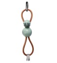 Kay Bojesen Fugl Sølvtonet Metal Nøglering Med Naturlæder Grøn Multi/patterned 4.5 CM