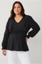 Ellos Plus Collection Topp med volanger Svart