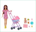 Barbie Skipper Babysitters Inc. Playset With Skipper Doll Baby Doll Stroller & 7 Accessories Pink