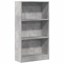 Bokhylle betonggrå 60x24x109 cm konstruert tre