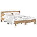 vidaXL Sengestamme Artisan eik 120 x 190 cm Konstruert tre