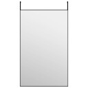 vidaXL Dørspeil svart 50x80 cm glass og aluminium