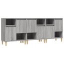 vidaXL Skjenker 3 stk grå sonoma 60x35x70 cm konstruert tre
