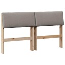  Polstret sengegavl Gråbrun 150 cm Massiv furu