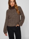 VILORY HIGH NECK L/S KNIT TOP COFFE BEAN