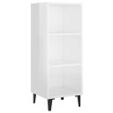 vidaXL Skjenk høyglans hvit 34,5x32,5x90 cm konstruert tre