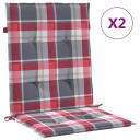 vidaXL Hage stolputer 2 stk. Oxford Stoff Rød Rutet 100 x 50 x 3 cm