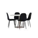 Spisegruppe Venture Home Lycke Ø110 med 4 stk Polar Stoler Teddy