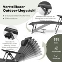 Patio dekkstol utendørs patio stol sammenleggbar solseng med 8 justerbare rygger svart
