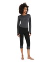 Icebreaker 200 Zoneknit Ls Crewe W Jet Hthr/Blk/Metro H/Cb M