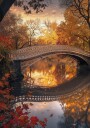 Autumn Park Bridge Plakat Plakat / 70x100cm