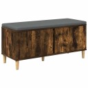 vidaXL Gangbenk Røkt Eik 100 x 38 x 46 cm Konstruert treverk og stoff