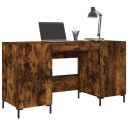 vidaXL Skrivebord røkt eik 140x50x75 cm konstruert tre