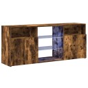 vidaXL TV-benk med LED-lys røkt eik 120x30x50 cm