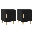  Nattbordskap 2 pcs Svart Eik 40 x 40 x 50 cm Konstruert tre