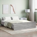 vidaXL Sengeramme med hode- og fotgavl grå sonoma 140x200 cm 8721012157088
