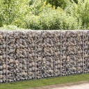 vidaXL Gabionkurv med lokk galvanisert tråd 100 x 80 x 30 cm