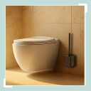 Flat toalettbørste med veggmontert holder – Hygienisk rengjøring