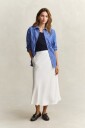 GANT Flared Linen Blend Skirt   Cream   36