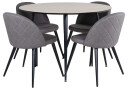 Venture Design Silar & Velvet spisegruppe Grå/natur 4 stoler & bord 100 cm