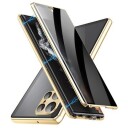Samsung Galaxy S24 Ultra Magnetisk Deksel med Herdet Glass Privacy Gull