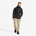 Revolutionrace Wander Pro Wool Hoodie Herre Dark Olive 4XL Herre Overdeler Fleece & midlayers