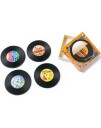 4 stk Forskjellige Vinyl Plater Glassbrikker