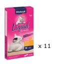 Vitakraft Cat Treats 11 X Cat Liquid-Snack Poultry + Taurin 90Gr