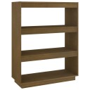 vidaXL Bokhylle/romdeler honningbrun 80x35x103 cm heltre furu