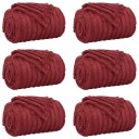 vidaXL Kastepledd 6 pcs Bordeaux Rød 240 x 220 cm Fleece