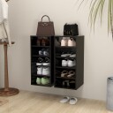 vidaXL Skoskap svart 2 stk 31,5x35x70 cm sponplate