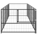 vidaXL Hundegård svart 5 m² stål