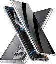 Samsung Galaxy S23 Ultra 5G Magnetisk Deksel med Herdet Glass Privacy Sølv