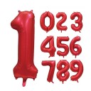 Globos Folieballong tall sateng rød 86 cm