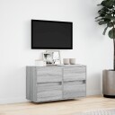  Vegghengt TV-benk med LED grå sonoma 80x31x45 cm 852290