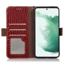 Samsung Galaxy S23 FE Crocodile Series Lommebok-deksel i Lær med RFID Rød