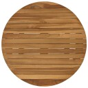 vidaXL Bordplate Ø 60 x 3,5 Rund Massivt Teaktre Naturlig