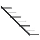vidaXL Veggmontert vinstativ for 7 flasker svart metall