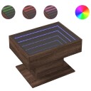  Salongbord med LED brun eik 70x50x45 cm konstruert tre 847538