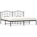 vidaXL Sengeramme i metall med sengegavl svart 193x203 cm 8721012211049