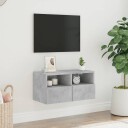 vidaXL Vegghengt TV-benk betonggrå 60x30x30 cm konstruert tre 8721012254442