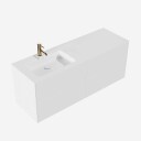 Pulcher Mood 140L Soho   Baderomsmøbel 140x46 cm matt hvit med SolidTec® vask