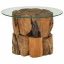 vidaXL Salongbord heltre teak drivved 60 cm