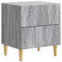  Nattbord 2 pcs Grå Sonoma 43 x 34,5 x 48 cm Konstruert tre