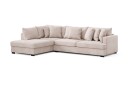 Rossita 4 seters Venstrevendt L formet Dyp Sjeselongsofa i Fløyel   Beige