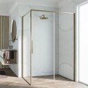 Novellini Riga 2PF Skyvedører Høyre Børstet Bronse / 149cm