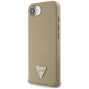 GUESS Grained Triangle MagSafe case for iPhone 16e - brown