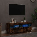 vidaXL TV-benk med LED-lys røkt eik 100x35x40 cm